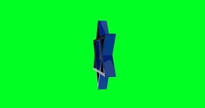 Star of David on green chroma key. 4K resolution. 3D Illustration.
