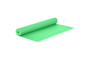 Twisted sports mat. Mat for fitness, yoga, gymnastics, charging. Isolated on a white background.