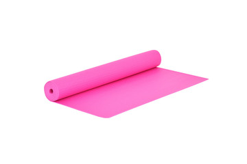 Twisted sports mat. Mat for fitness, yoga, gymnastics, charging. Isolated on a white background.
