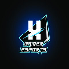 Fototapeta premium Letter X Game Logo Esport Gaming
