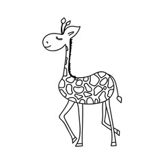 Funny vector illustration of giraffe