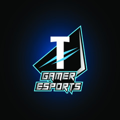 Letter T Game Logo Esport Gaming