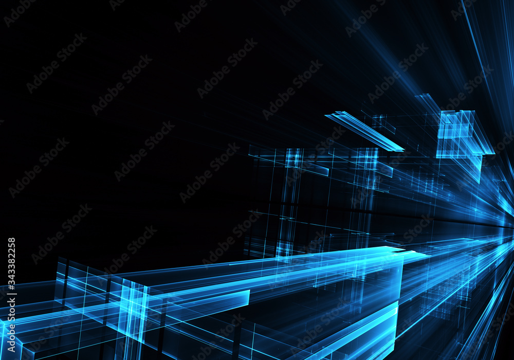 Poster fractal background for use in creativity and design projects. technological fractal. abstract 3d ill