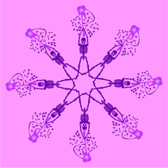 skeleton and skull print and embroidery graphic design vector art