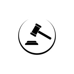 Judge or auction gavel icon isolated on white background