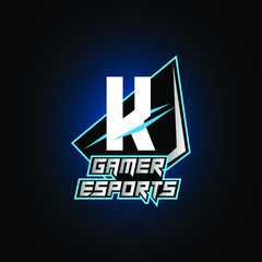 Letter K Game Logo Esport Gaming