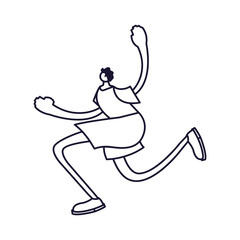 young man standing, line style icon