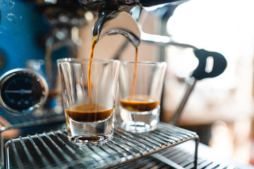 Coffee-Make coffee from the machine at home,Coffee in a cup