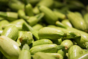 Fresh green okra at the market