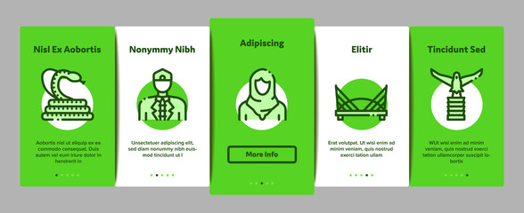 Malaysia National Onboarding Mobile App Page Screen Vector. Malaysia Flag And Architecture Building, Monkey And Snake, Traditional Food And Clothes Color Contour Illustrations