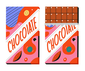 Chocolate bar vector cartoon illustration isolated on white background.