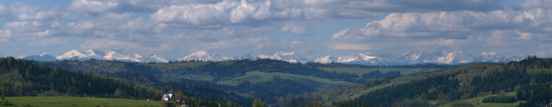 Panorama Tatr z Rabki - Grzebień