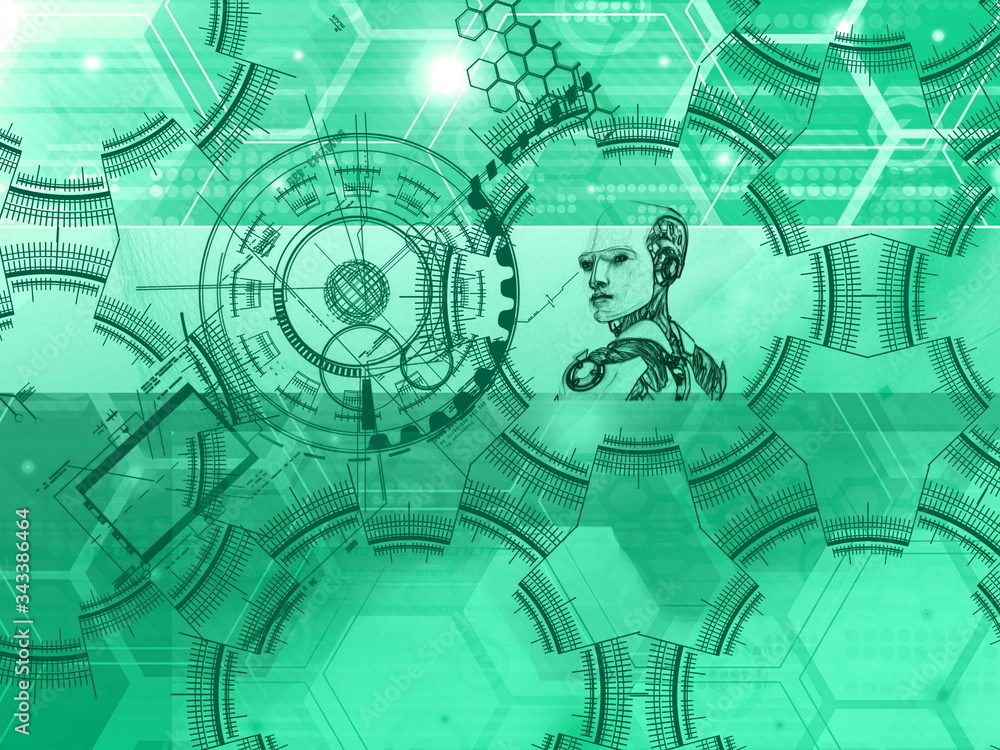Aufkleber abstract digital conceptual computer technology background