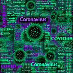 Abstract coronavirus virions.. Seamless vector image
