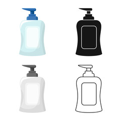 Isolated object of bottle and plastic icon. Set of bottle and container stock vector illustration.