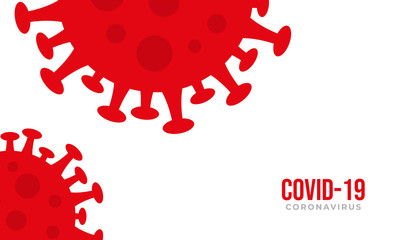 flat covid background design , red corona virus background illustration design