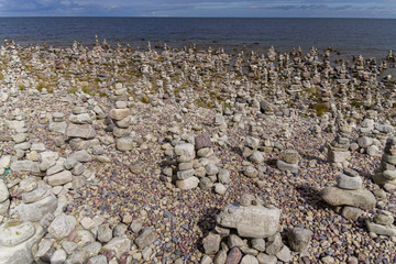 Beach with many smooth stones