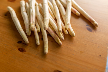 asparagus on table