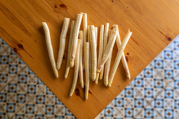 asparagus on table