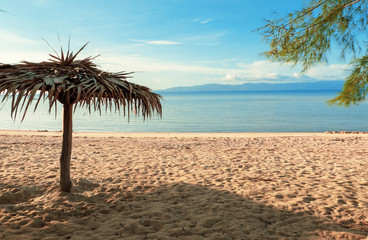 Empty Sand beach and coast line of koh Phangan island in Thailand