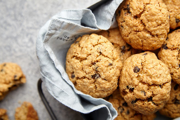 Oatmeal cookies with chocolate crumb