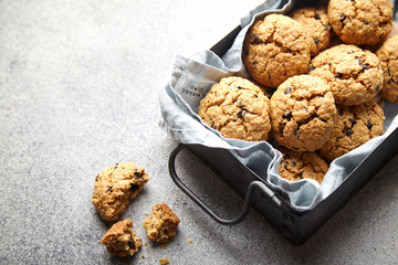 Oatmeal cookies with chocolate crumb