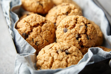 Oatmeal cookies with chocolate crumb