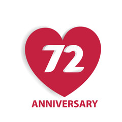 72 Years Anniversary Logo Celebration With Love