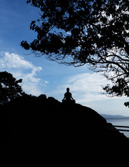 Serenity and yoga practicing, meditation