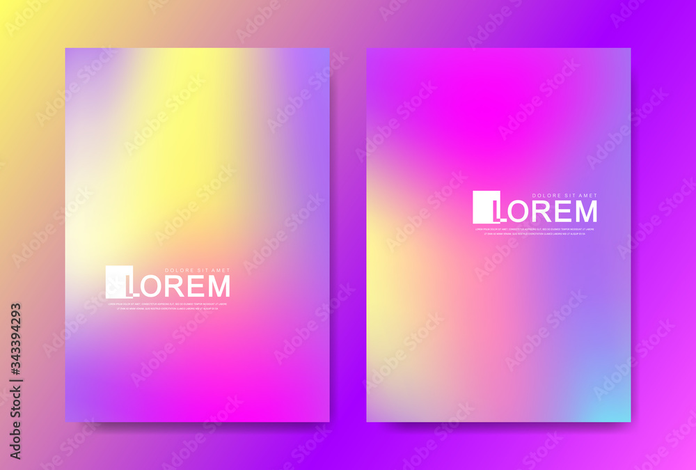 Poster Vector design template in trendy vibrant gradient colors with abstract fluid shapes, paint splashes, ink drops. Futuristic posters, banners, brochure, flyer and cover designs. Abstract fluid 3d shape.
