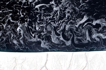 Beautiful sea ice patterns along the shoreline of Kamchatka Peninsula, Russia - contains modified Copernicus Sentinel Data (2020)