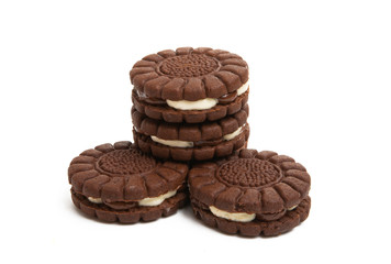 chocolate double cookie isolated