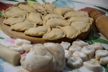 dumplings are cooking on the table