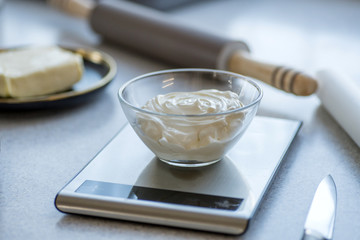 Step-by-step instructions for making bagel cookies for use in recipe illustrations. sour for baking, Step 1