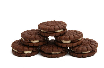 chocolate double cookie isolated