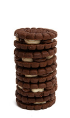 chocolate double cookie isolated