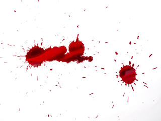 red colorl drops. Paint dripping. Dripping liquid.. abstract paint splatter. paint splash set. Color spread.. Color that permeates the paper. blood concept