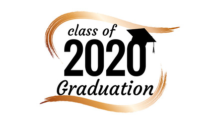 Class of 2020 graduation text design for cards, invitations or banner