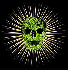 geometric skull embroidery graphic design vector art