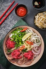Vietnamese traditional soup pho bo.