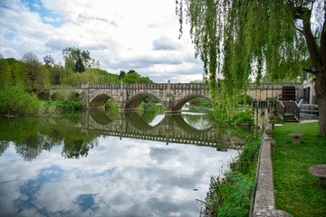Fototapeta na wymiar Batheaston old Toll Bridge on Avon river , Uk