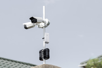 Naklejka na ściany i meble Security Your Home Cameras and Motion Detectors