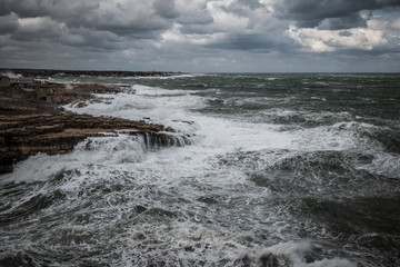 Stormy sea in Polignano a Mare, Italy