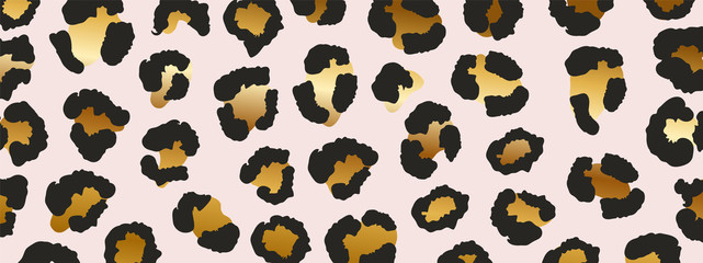Luxury gold Leopard texture pattern design vector. Stylised Spotted Leopard Skin Background for Fabric, Print, Fashion, Wallpaper. Vector illustration. 
