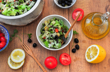 salad with feta cheese and olives