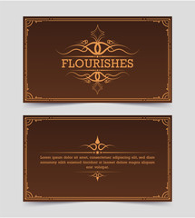 Fototapeta premium Vintage ornament greeting card calligraphy ornate swirls and vignettes