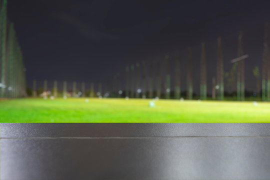 Bar Or Table With Blur Background Golf Driving Range