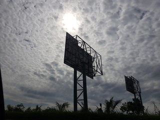 clouds on blue sky on road