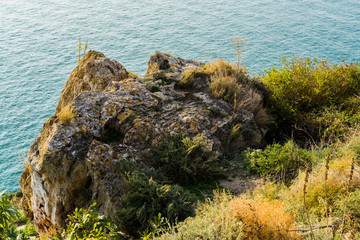 Cape Caliacra is a nature monument in Bulgarian Dobrogea (Quadrilateral), comprising a medieval fortress and a nature reserve.