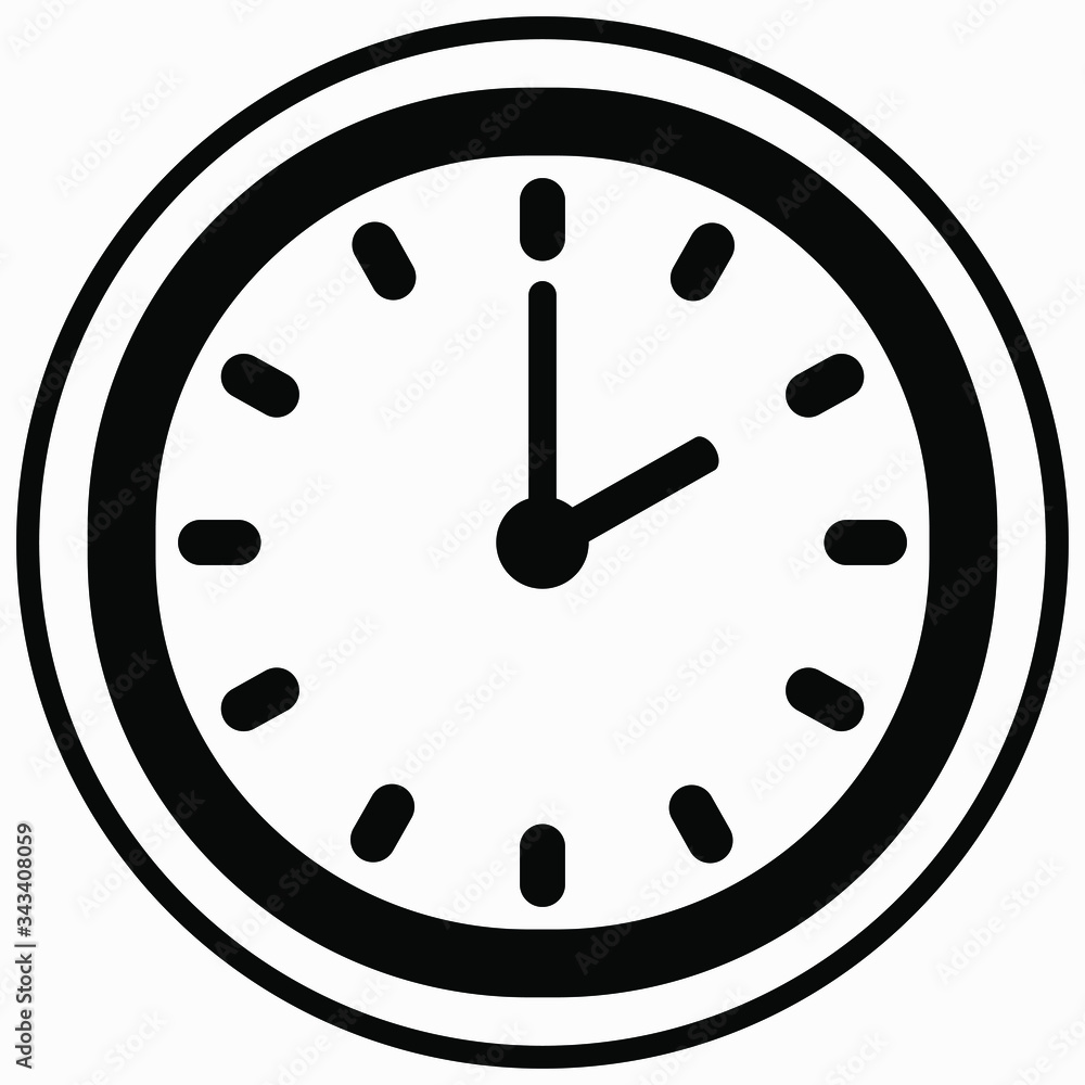 Poster new time and watch icon vector, isolated minimal single flat linear icon for application and info-gr